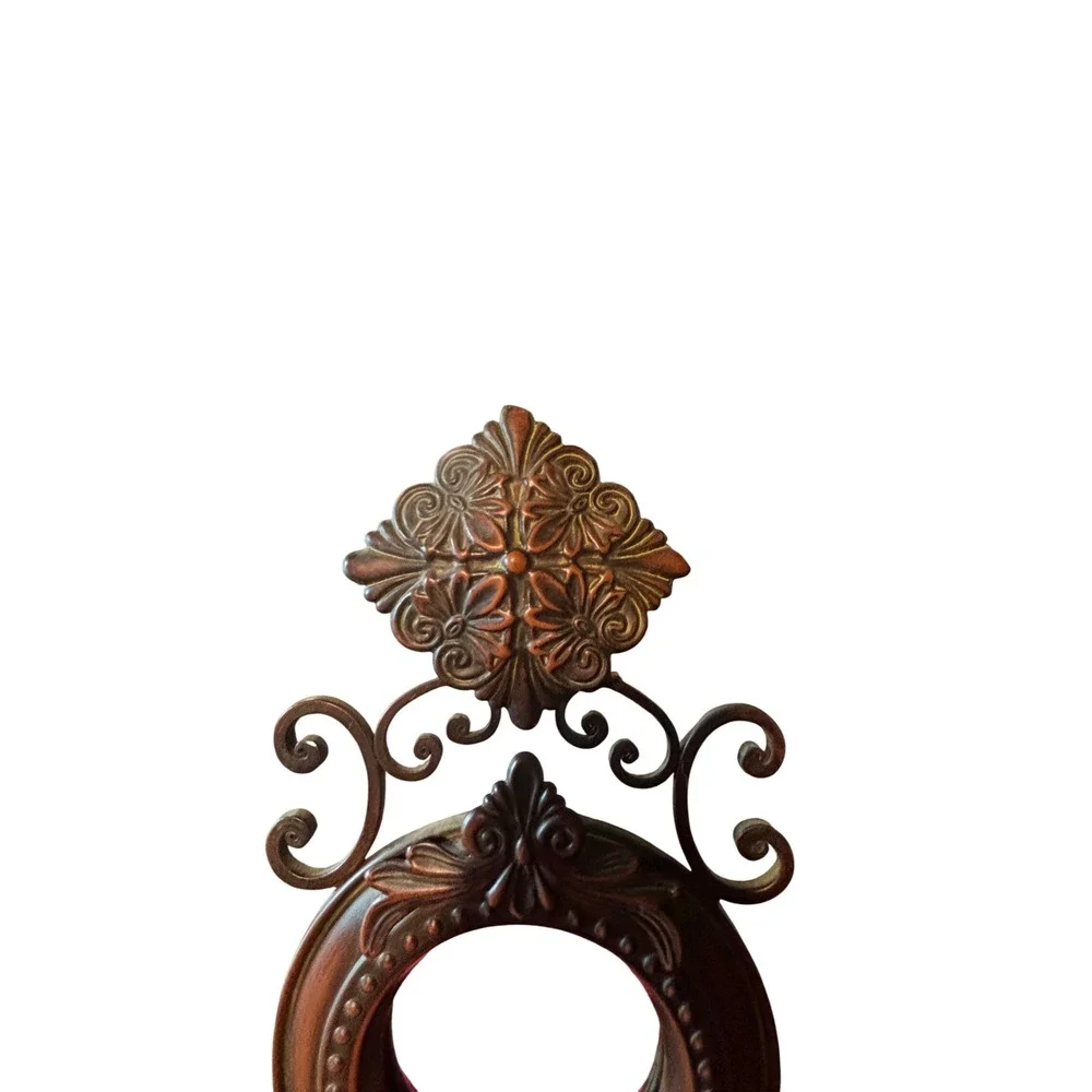 Vintage Bronze Tiered Wall Mirror 3-Frame Ornate Scrollwork Victorian Decor